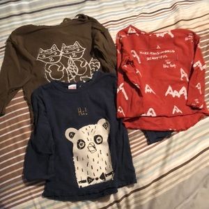 Bundle of 3 long sleeve zara baby shirts
